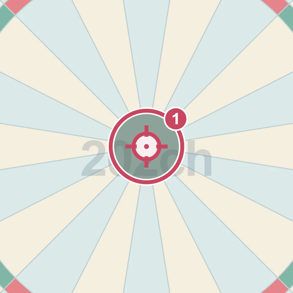 残り78点でBULLを狙う1投目の図。